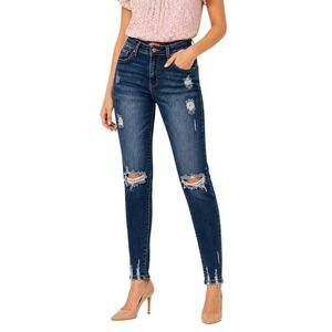 Wax Jean Butts I Love You Skinny Jeans Womens 11/30 Blue Distressed High Rise